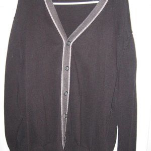 Van Heusen Black & Grey Cardigan Sweater Men's Size XL